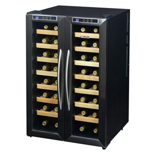20 Inch Wine Cooler Wayfair 32 Bottle Dual Zone Freestanding Wine Cooler