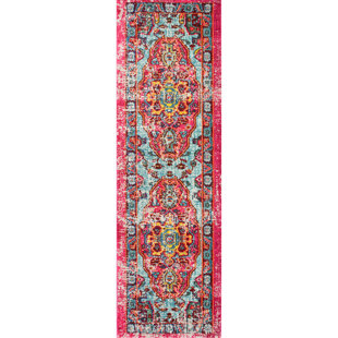 Hallway Runners Joss Main Aliyah Loomed Pink Area Rug