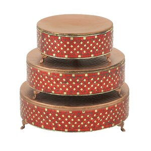 Metal Mosic 3 Piece Cake Stand Set