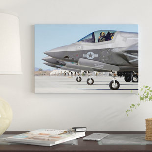 Three Hands Corp Clock Wayfair Three F 35b Lightning Iis At Marine Corps Air Station Yuma Arizona Photographic Print On Canvas