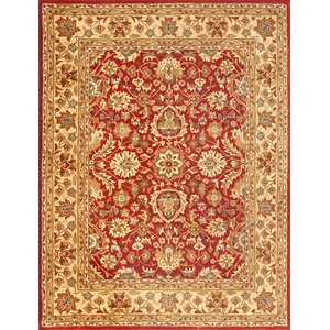 Mosley Hand-Tufted Red/Beige Area Rug