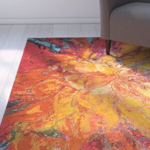 Abertamy Red/Yellow Area Rug