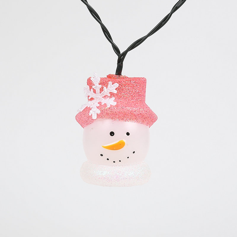 Winsomehouse Snowman Solar Outdoor Led 10 Light String Lighting