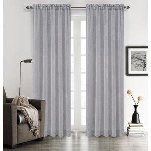 Chloe Solid Sheer Rod Pocket Curtain Panels (Set of 2)