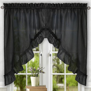 Black Valances Kitchen Curtains You Ll Love Wayfair Save To Idea Board
