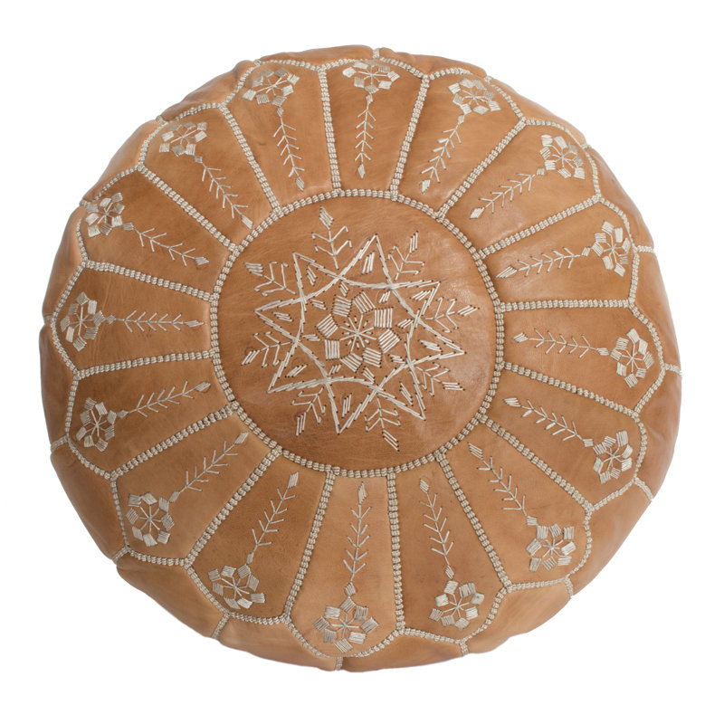 Moroccan Embroidered Leather Ottoman & Reviews AllModern