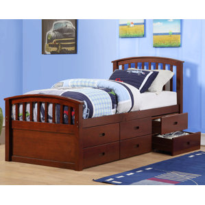 Twin Slat Bed with Drawers by Donco Kids