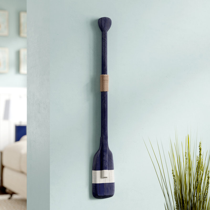 Beachcrest Home Wooden Rowing Boat Oar With Hooks Wall