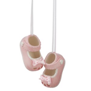 Girl Baby Shoe Ornament (Set of 2)