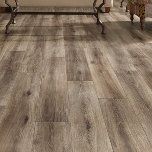 Gray Laminate Wood Flooring Wayfair Restoration Wide Plank 8 X 51 12mm Laminate Flooring In Brushed Gray