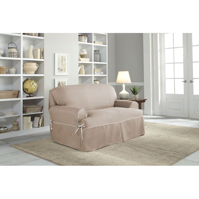 Twill T Cushion Loveseat Slipcover Twill T Cushion Loveseat Slipcover