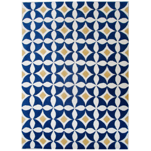 Lattimore Ivory /Blue Outdoor Area Rug