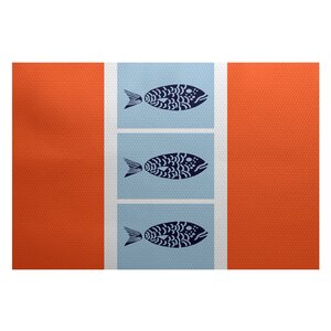 Bartow Orange/Blue Indoor/Outdoor Area Rug