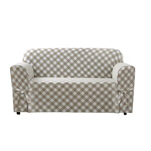 Buffalo Check Box Cushion Loveseat Slipcover