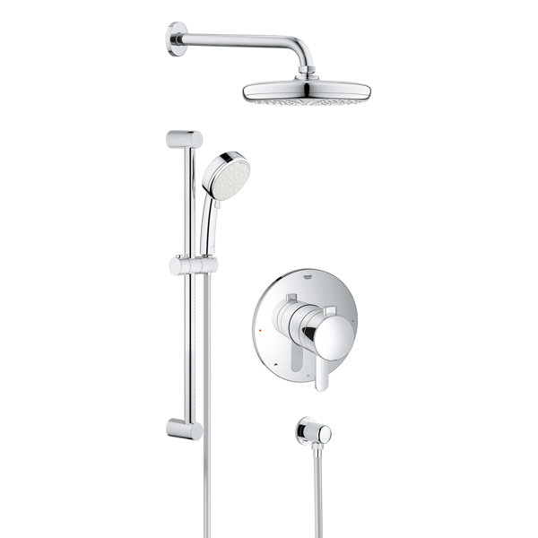 Grohe Cosmopolitan Pressure Balanced Dual Function Adjule Grohe Cosmopolitan Pressure Balanced Dual Function Adjule Complete Shower System With Sdclean Technology Wayfair