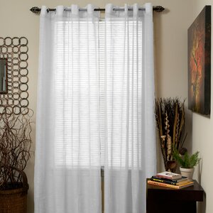 Jacquard Solid Sheer Grommet Single Curtain Panel