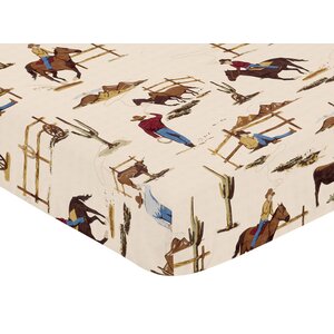 Wild West Cowboy Fitted Crib Sheet