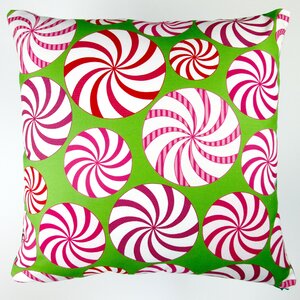 Christmas Field of Peppermint Candy Throw Pillow