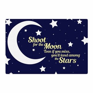 NL Designs Moon and Stars Quote Blue/White Area Rug