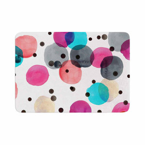 Crystal Walen Festive Watercolor Dots Memory Foam Bath Rug