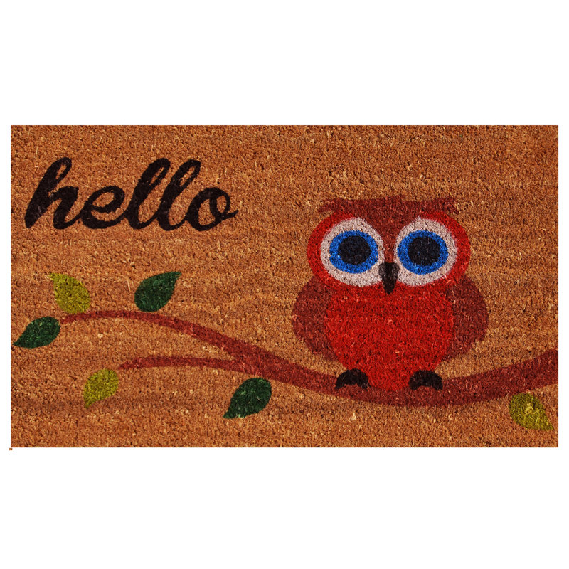 Home & More Owl Hello Doormat & Reviews Wayfair