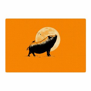 BarmalisiRTB Barking Pig Black/Orange Area Rug