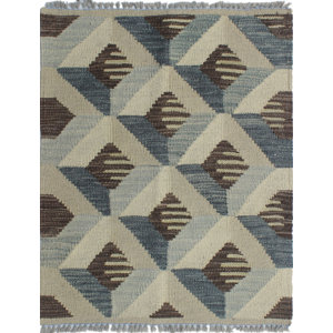 Altjira Kilim Hand woven Wool Gray Area Rug