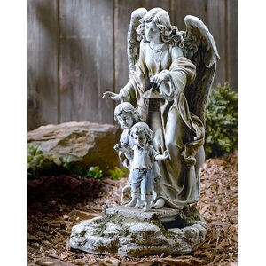 Solar Power Guardian Angel Statue