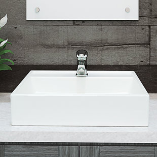 Square Bathroom Sinks You Ll Love Wayfair Save Decolav Clically Redefined Aurelia Ceramic Square Vessel Bathroom Sink