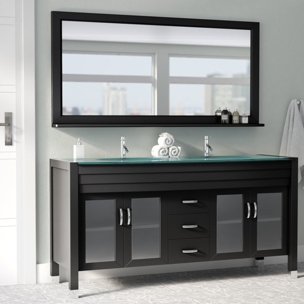 Brayden Studio Frausto 63 Double Bathroom Vanity Set With Mirror Brayden Studio Frausto 63 Double Bathroom Vanity Set With Mirror Reviews Wayfair