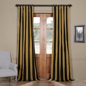 Regency Stripe Faux Silk Taffeta Single Curtain Panel