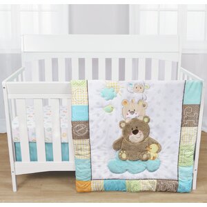 Gingham Parade 3 Piece Crib Bedding Set