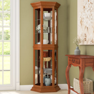 Gl Display Cabinets You Ll Love Wayfair Nancy Lighted Curio Cabinet