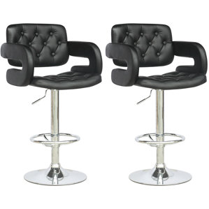 David Adjustable Height Swivel Bar Stool (Set of 2) by Wade Logan