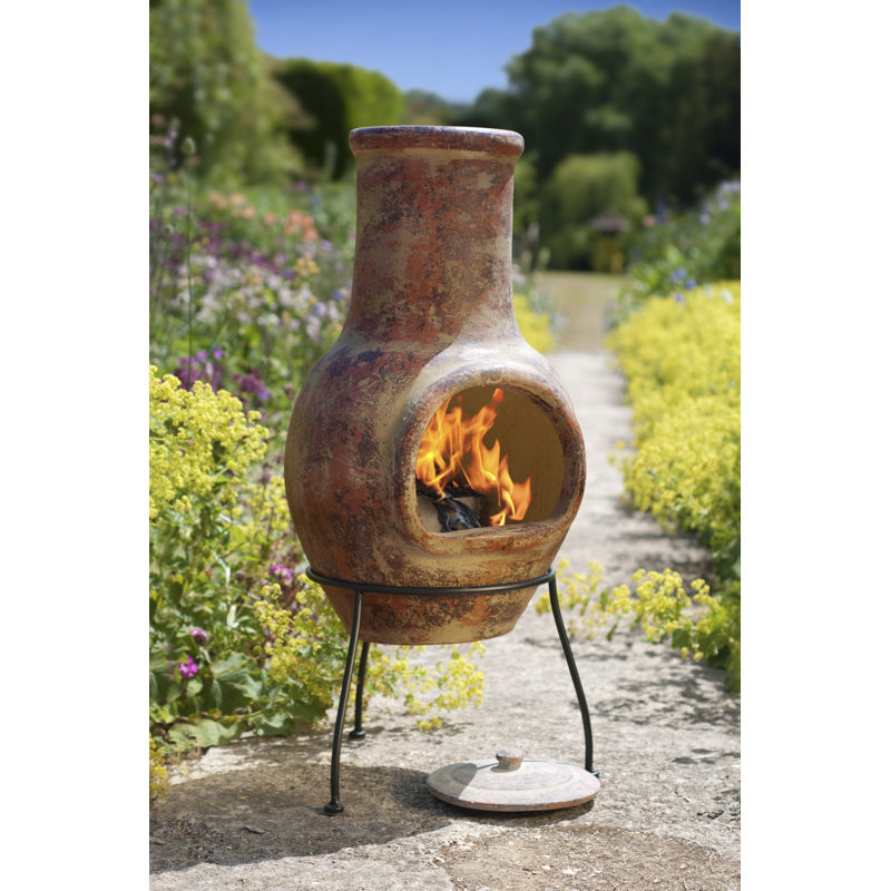 Sol 72 Outdoor Bethany Clay Wood Burning Chiminea Wayfair.co.uk