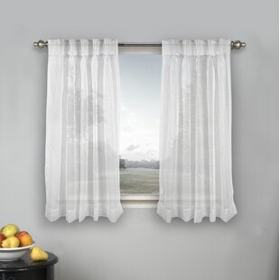 Charlton Home Destini Solid Color Sheer Rod Pocket Curtain