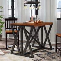 Union Rustic Tesch 3 Piece Pub Table Set Reviews Wayfair Tesch Expandable Solid Wood Dining Table