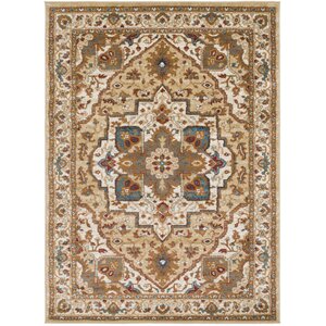 Nicea Rufus Tan/Teal Area Rug