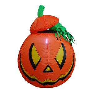 Lighted Halloween Inflatable Pumpkin with Spider Indoor/Outdoor Decoration