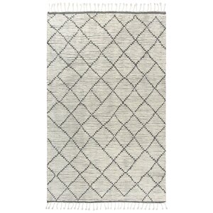 Doleman Geometric Hand-Knotted Wool Gray Area Rug