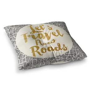 Pom Graphic Design Let's Travel New Roads Square Floor Pillow