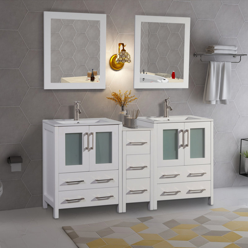 Wade Logan Karson 60" Double Bathroom Vanity Set with ...