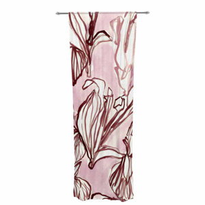 Danii Pollehn Iris Nature / Floral Sheer Rod Pocket Curtain Panels (Set of 2)