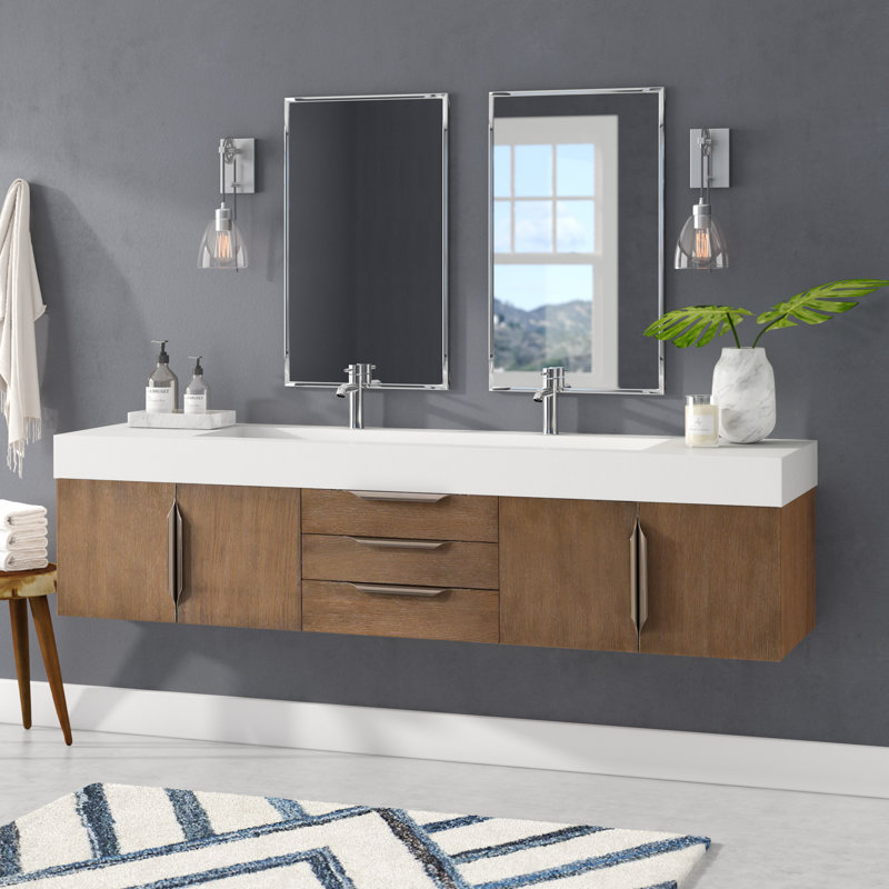 Brayden Studio Hukill 72" Wall-Mounted Double Bathroom ...