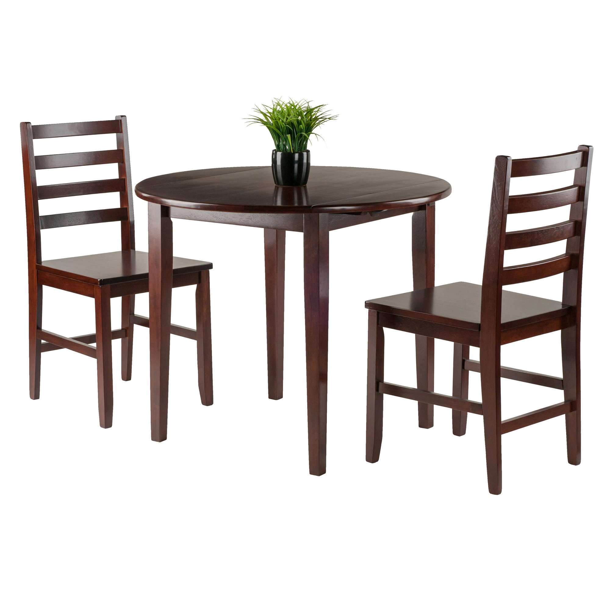 Alcott Hill Kendall 3 Piece Drop Leaf Wood Dining Set Wayfair