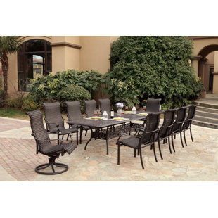 11 Piece Outdoor Dining Set Wayfair Kentland 11 Piece Dining Set