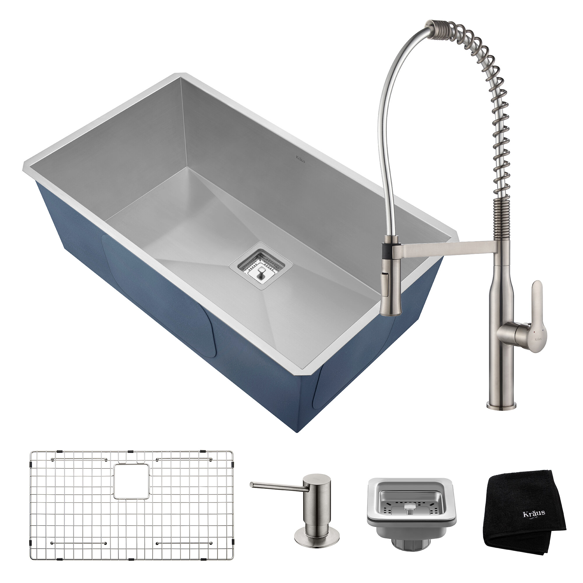 Stainless Steel Faucet Sink pax stainless steel 16 gauge 31 5 x 18 5 undermount kitchen sink with faucet reviews allmodern