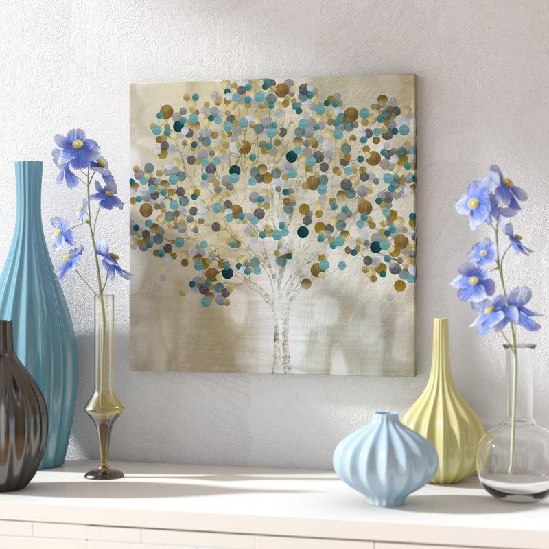 Latitude Run 'Teal Tree' Graphic Art Print on Wrapped Canvas & Reviews