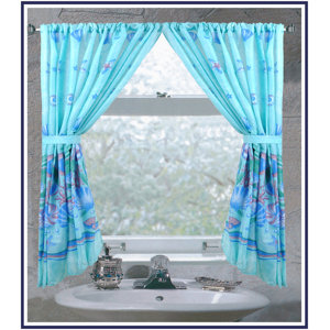 Oceanic Nautical Rod Pocket Curtain Panels (Set of 2)