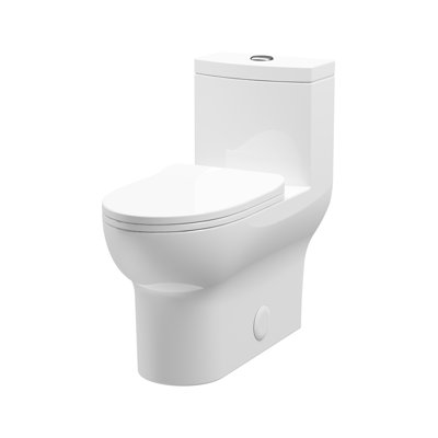 AandE Bath and Shower Laura 1.2 GPF Elongated One-Piece Toilet (Seat Included)